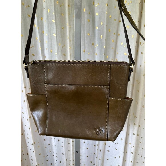 Patricia Nash Soft Olive Aveley Floral Embossed Genuine Leather Crossbody Bag - Picture 3 of 10